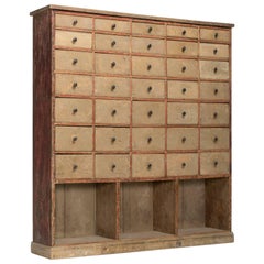 Antique Bank of Drawers in Original Paint, circa 1880