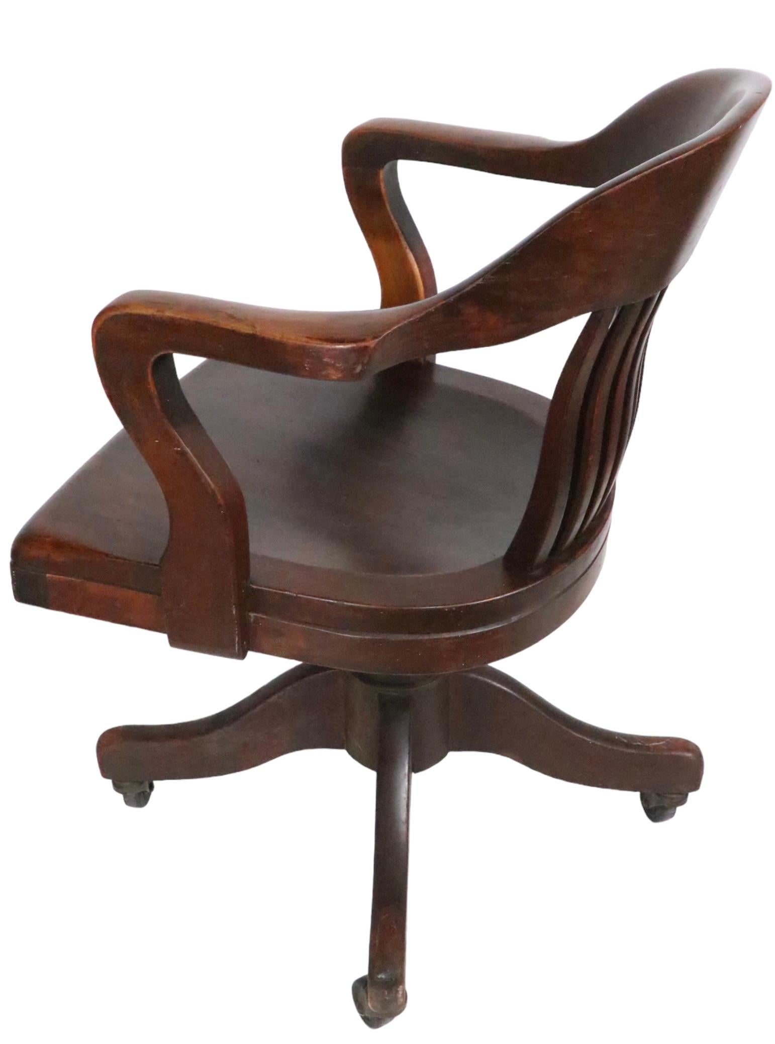 Bank of England Jury Style Swivel Desk Chair by Marble Chair Company c 1920/1930 1