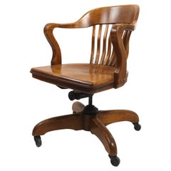 Bank of England Yale Library Jury Swivel Office Desk Chair in Walnut