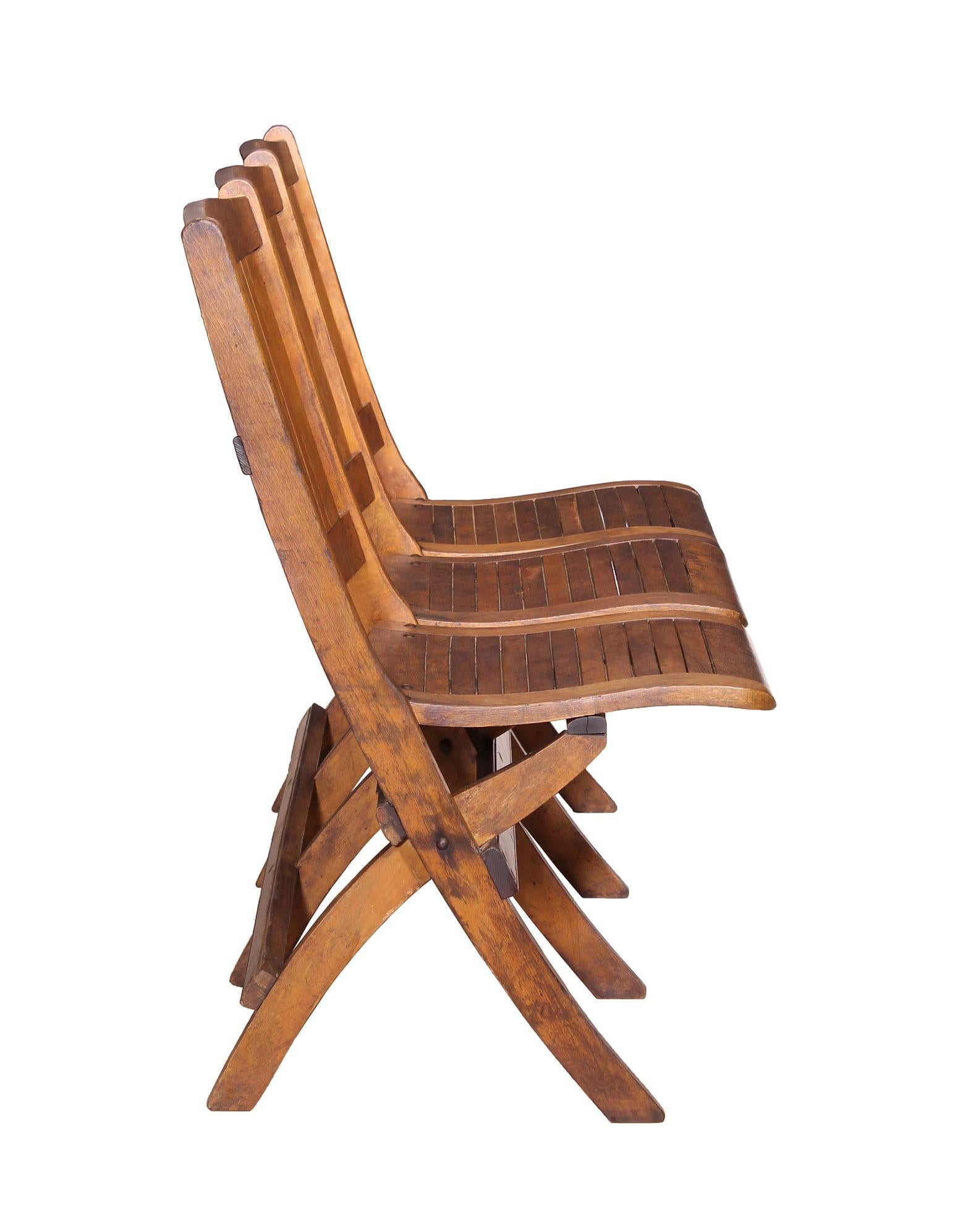 American Classical Bank of Folding Chairs / Bench
