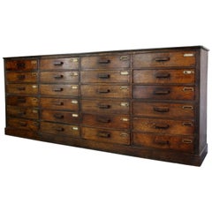 Bank of French Oak Museum Drawers, circa 1920s