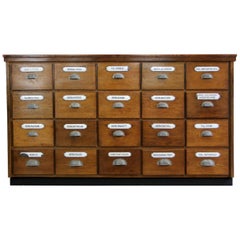 Bank of Late 19th Century German Apothecary Drawers