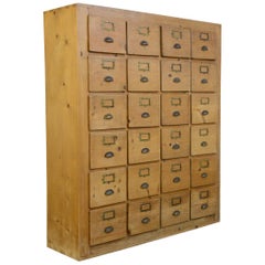 Antique Bank of Pine Workshop Drawers, circa 1910