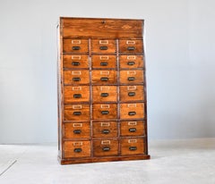 Bank Of Pine Workshop Drawers Circa 1940s