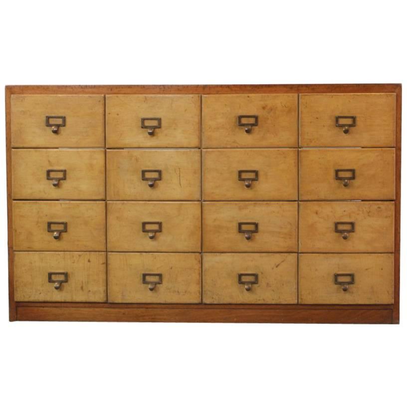 Bank of Wooden Haberdashery Drawers, circa 1930s