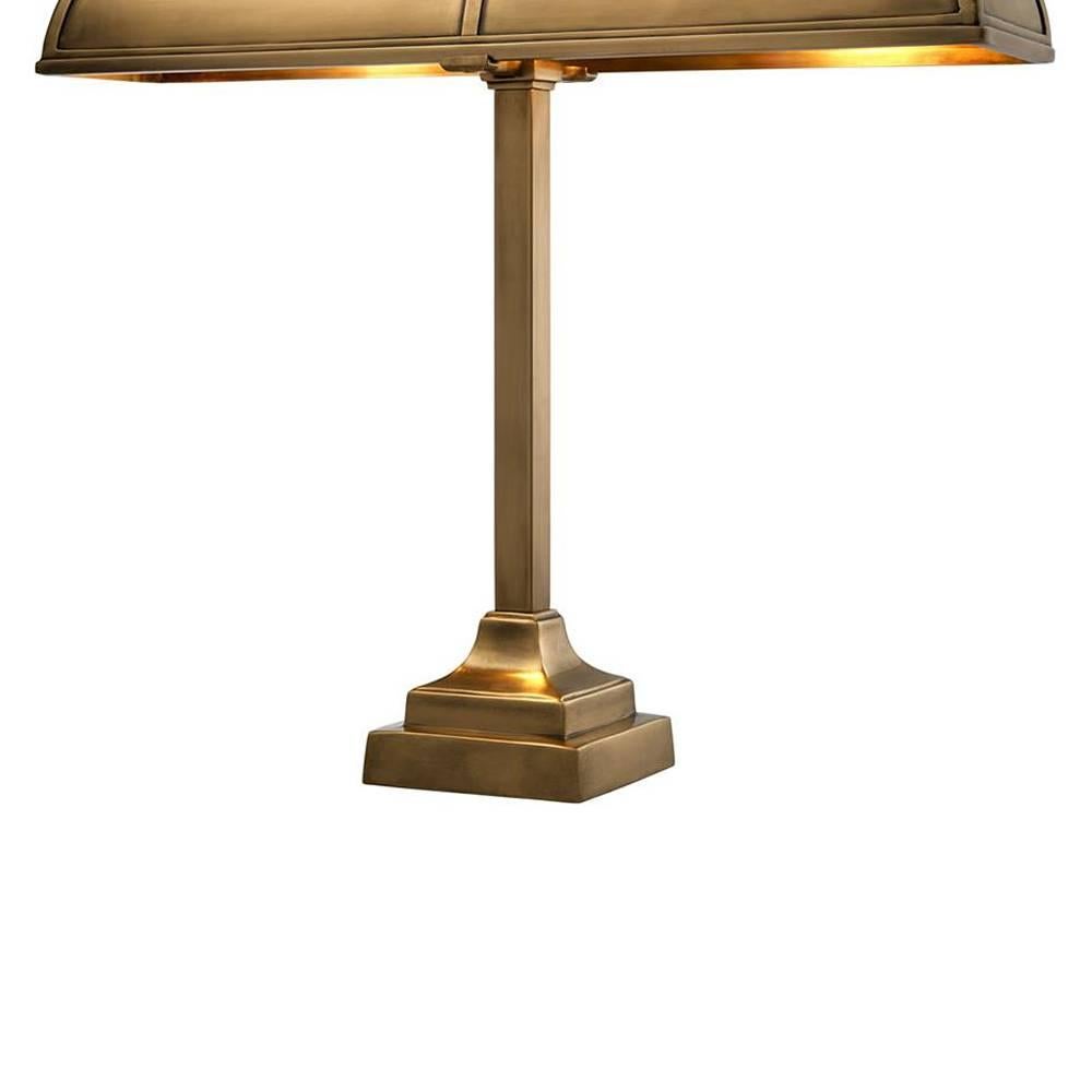 Bank-Büro-Tischlampe aus antikem Messing (Handgefertigt) im Angebot