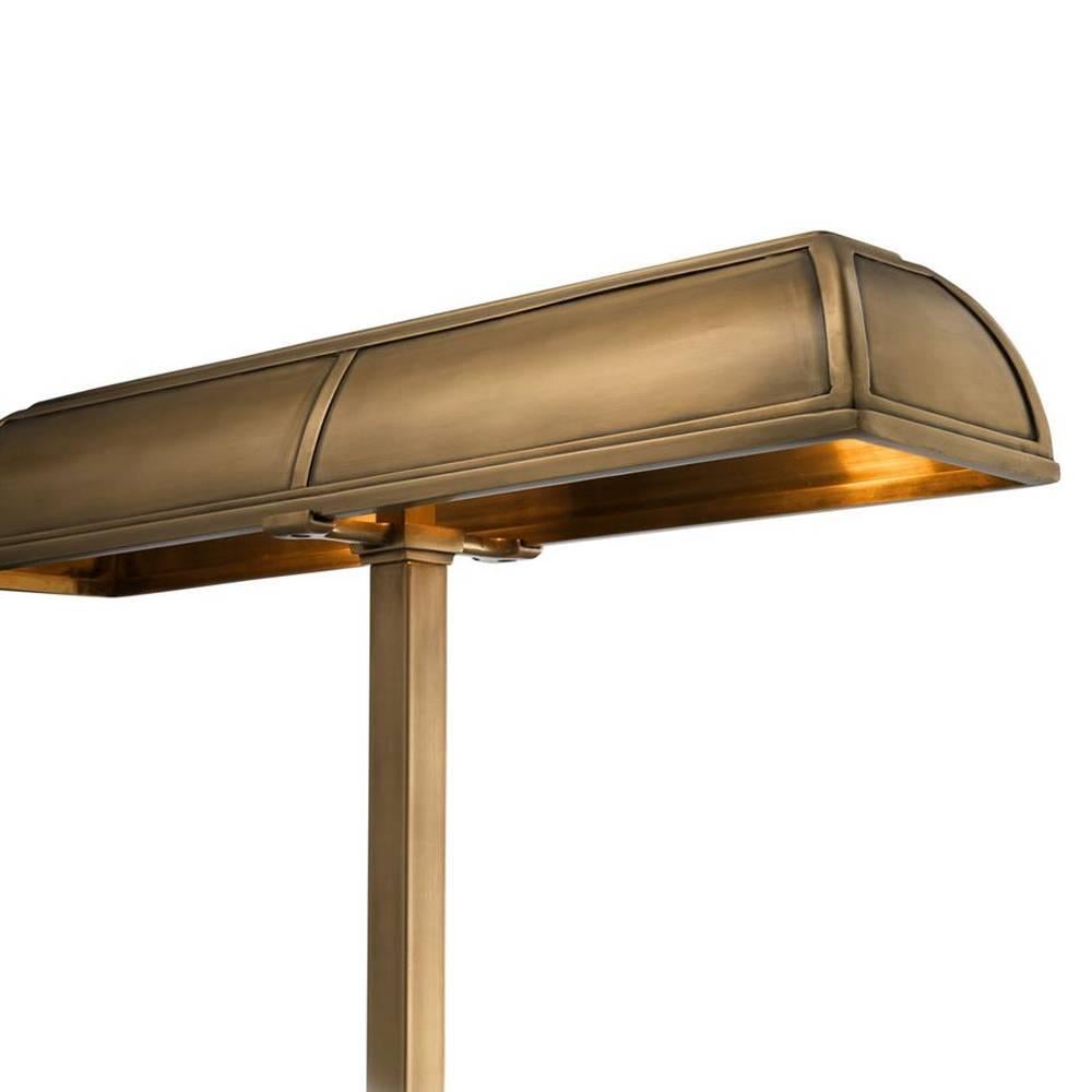 Indian Bank Office Table Lamp in Antique Brass For Sale
