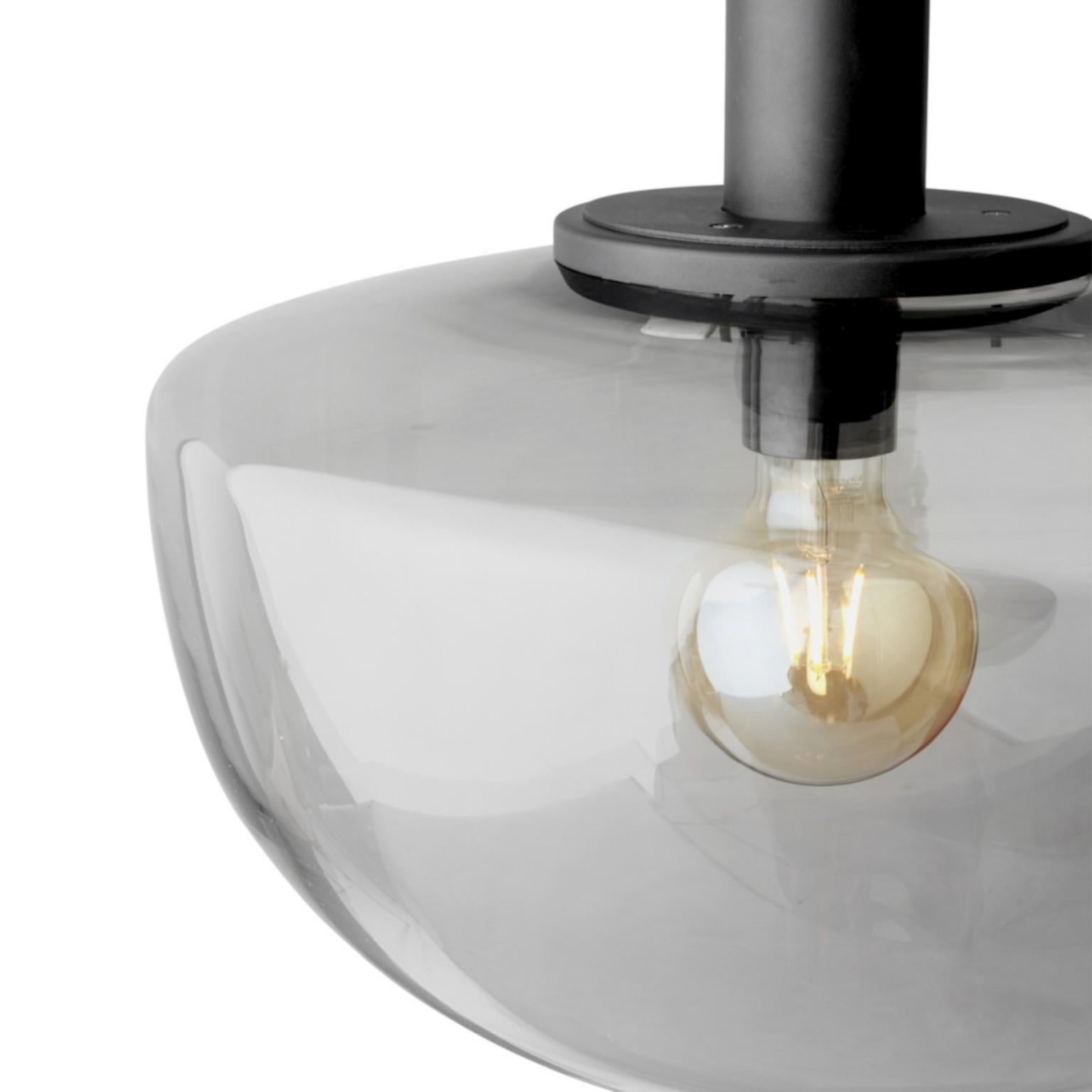 Scandinavian Modern Bank Pendant, Smoked Glass by Norm Architects For Sale
