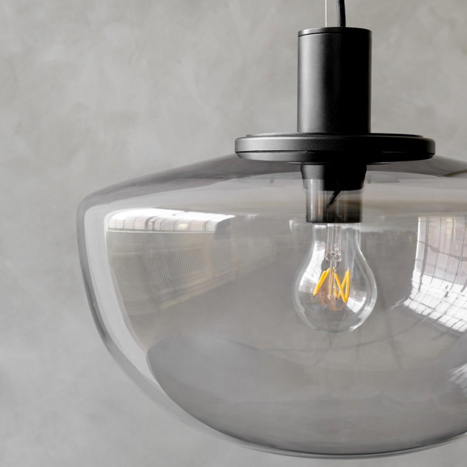 Contemporary Bank Pendant, Smoked Glass by Norm Architects For Sale