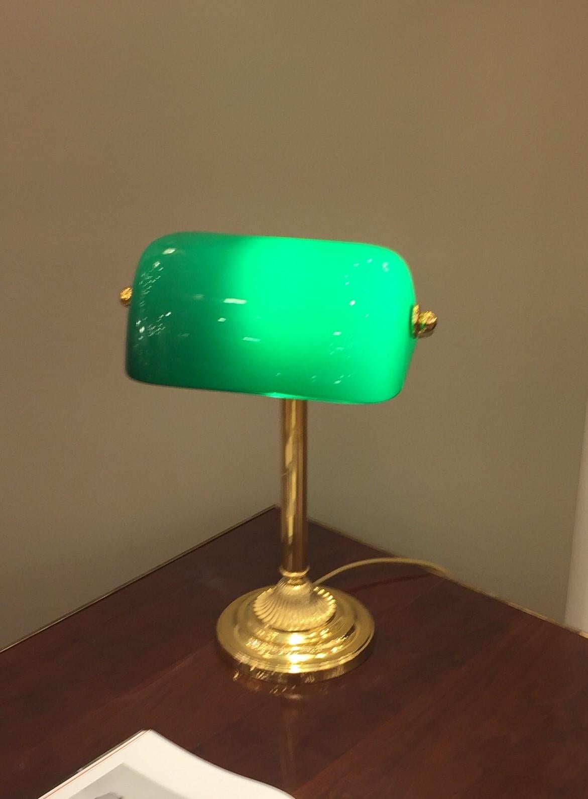 antique bankers lamp