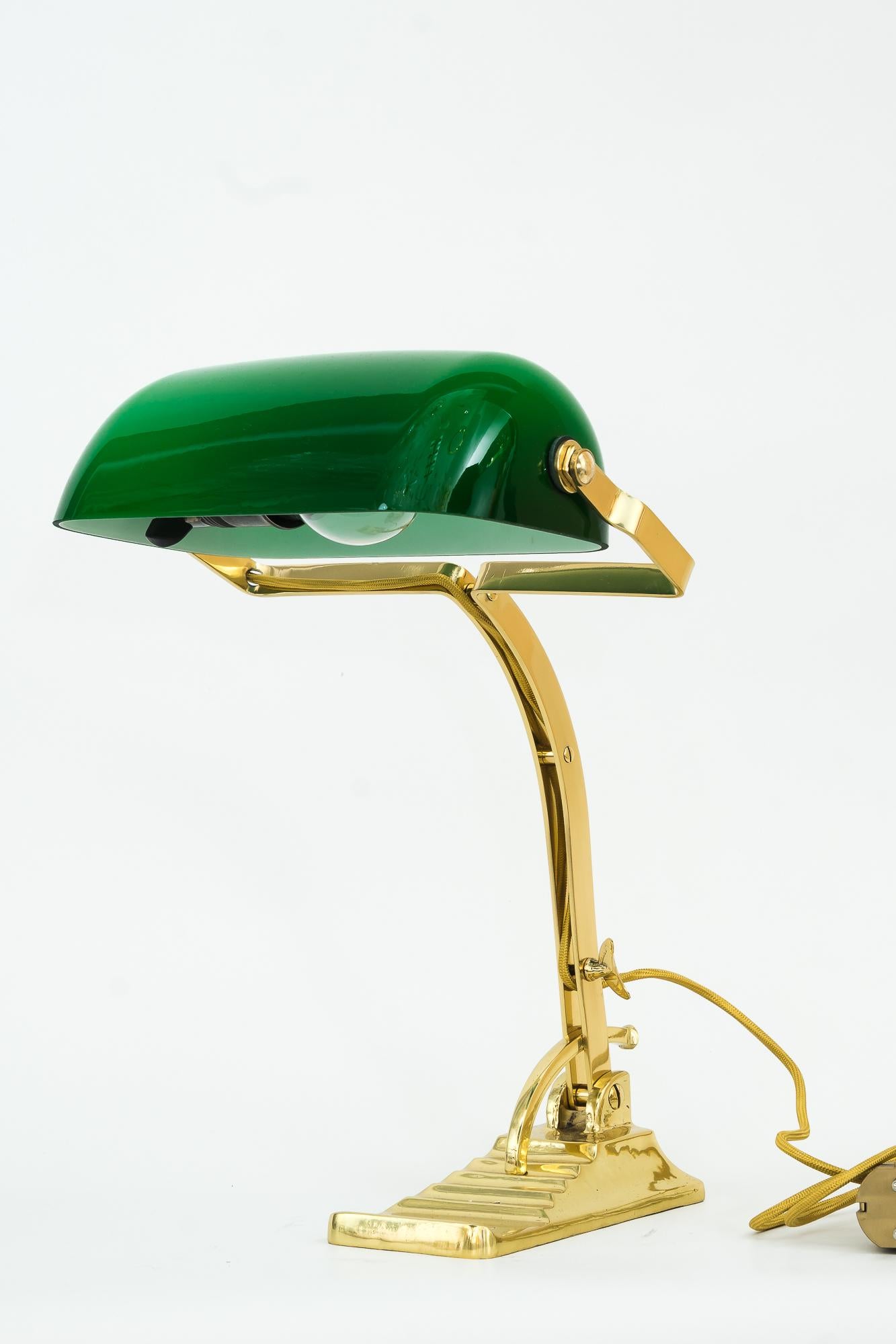 Austrian Banker Table Lamp in the Style of Art Deco Made Around 1990s 'New' Not Antique