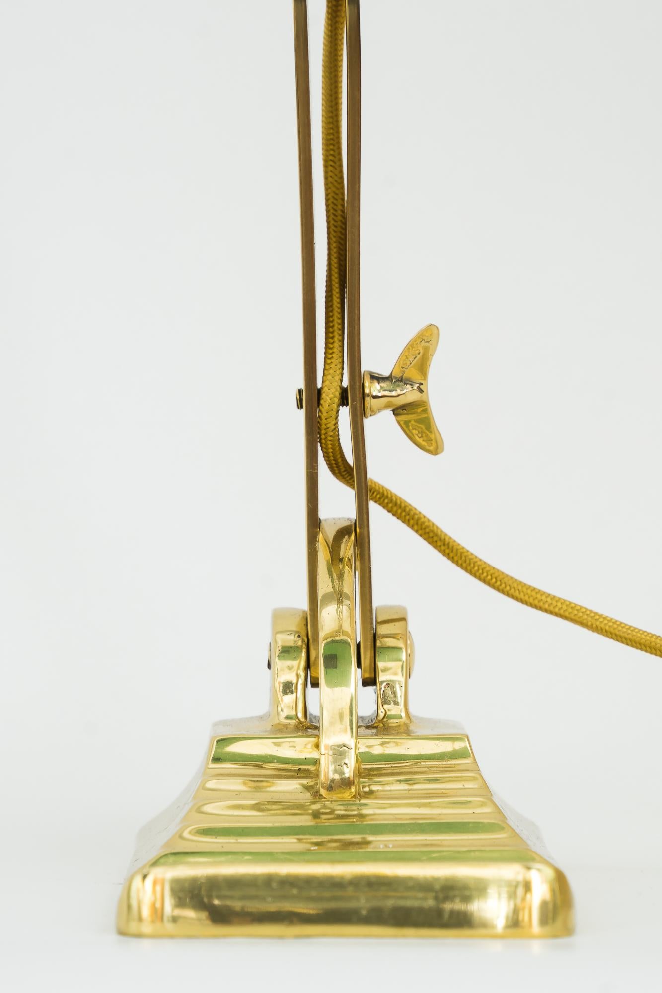 Late 20th Century Banker Table Lamp in the Style of Art Deco Made Around 1990s 'New' Not Antique