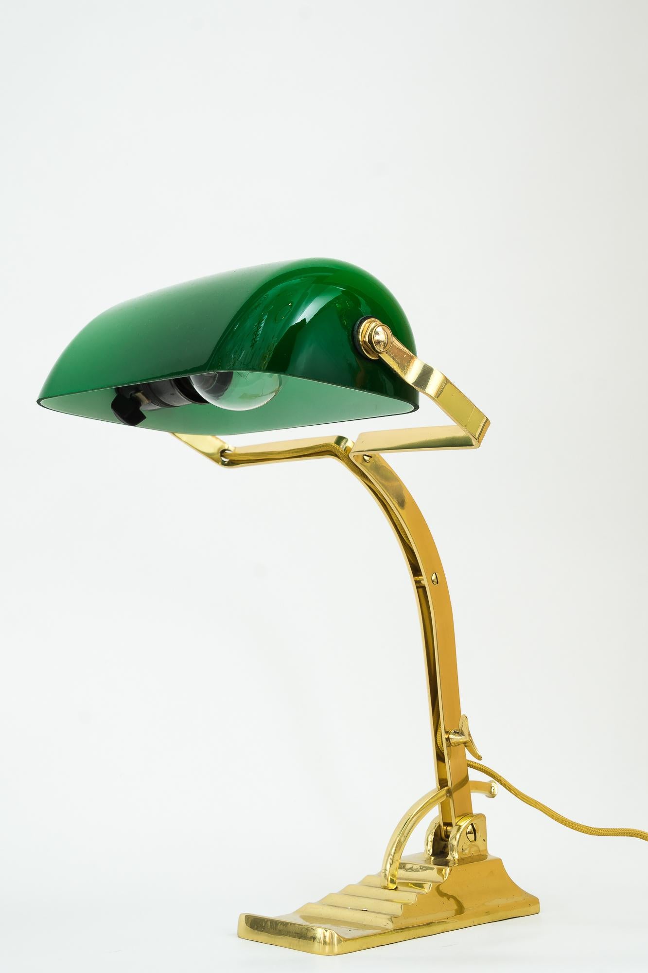 Brass Banker Table Lamp in the Style of Art Deco Made Around 1990s 'New' Not Antique