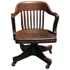 Antique Bankers Adjustable Swivel Chair Office Chair