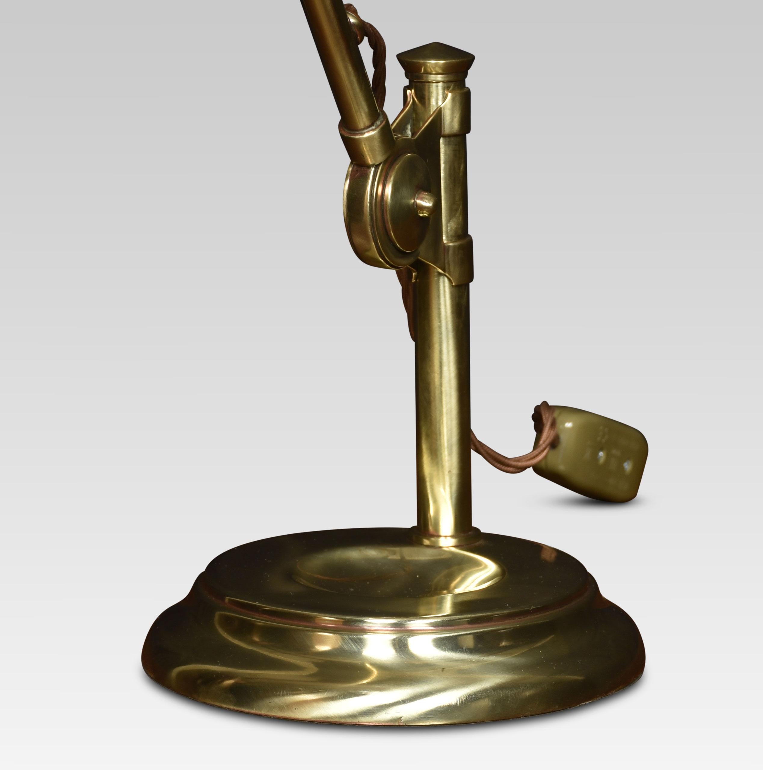bankers lamp brass