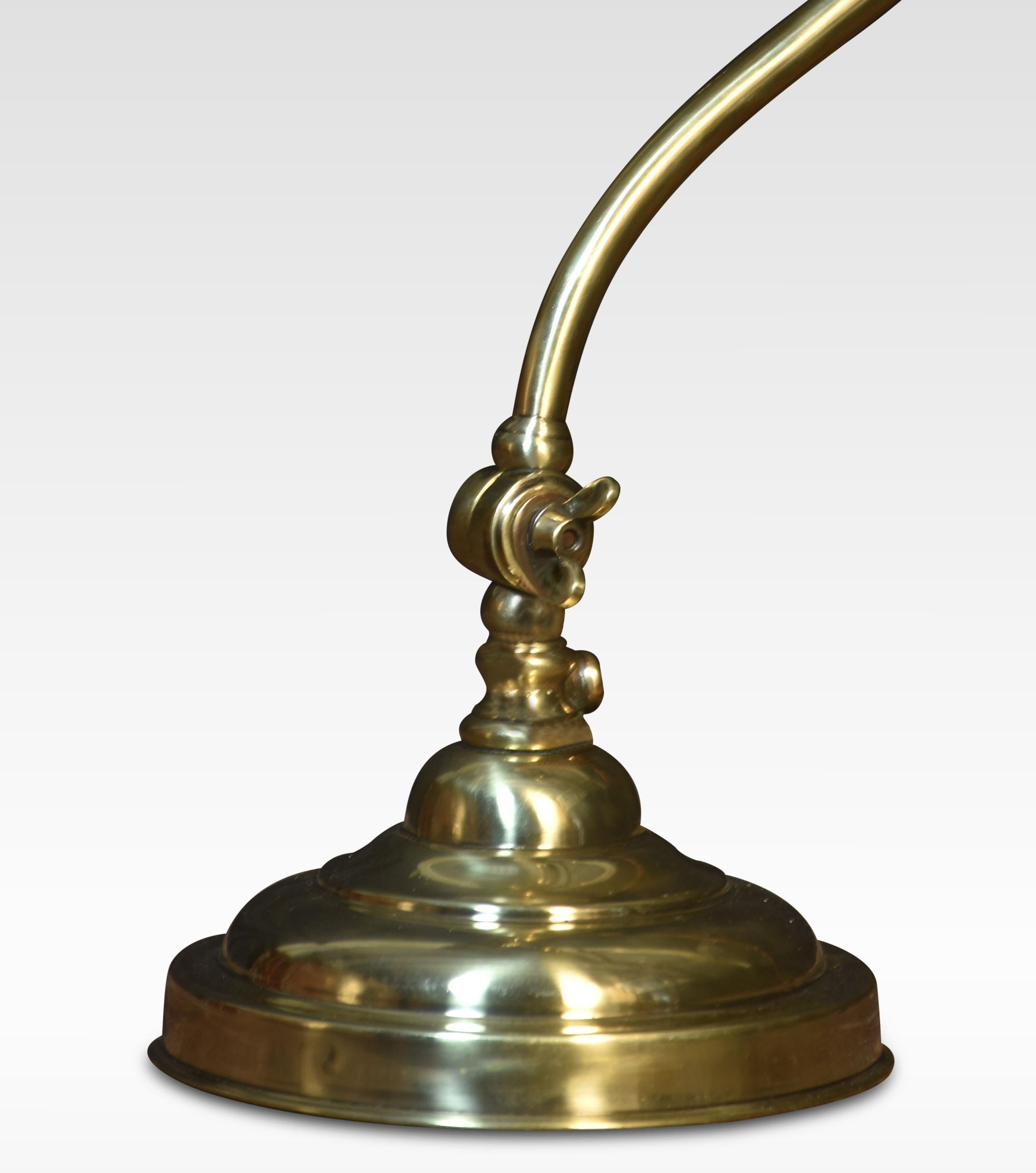 20th Century Bankers Brass Desk Lamp