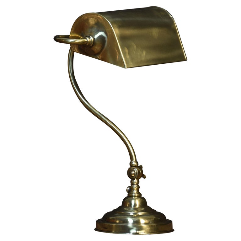 Bankers Brass Desk Lamp at 1stDibs