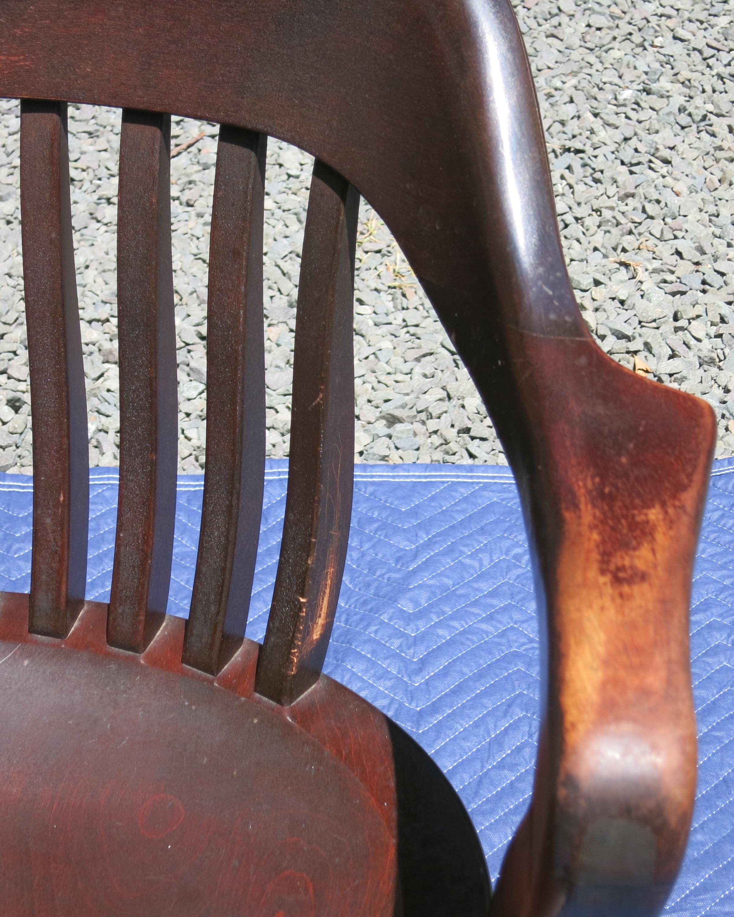 wooden bankers chair