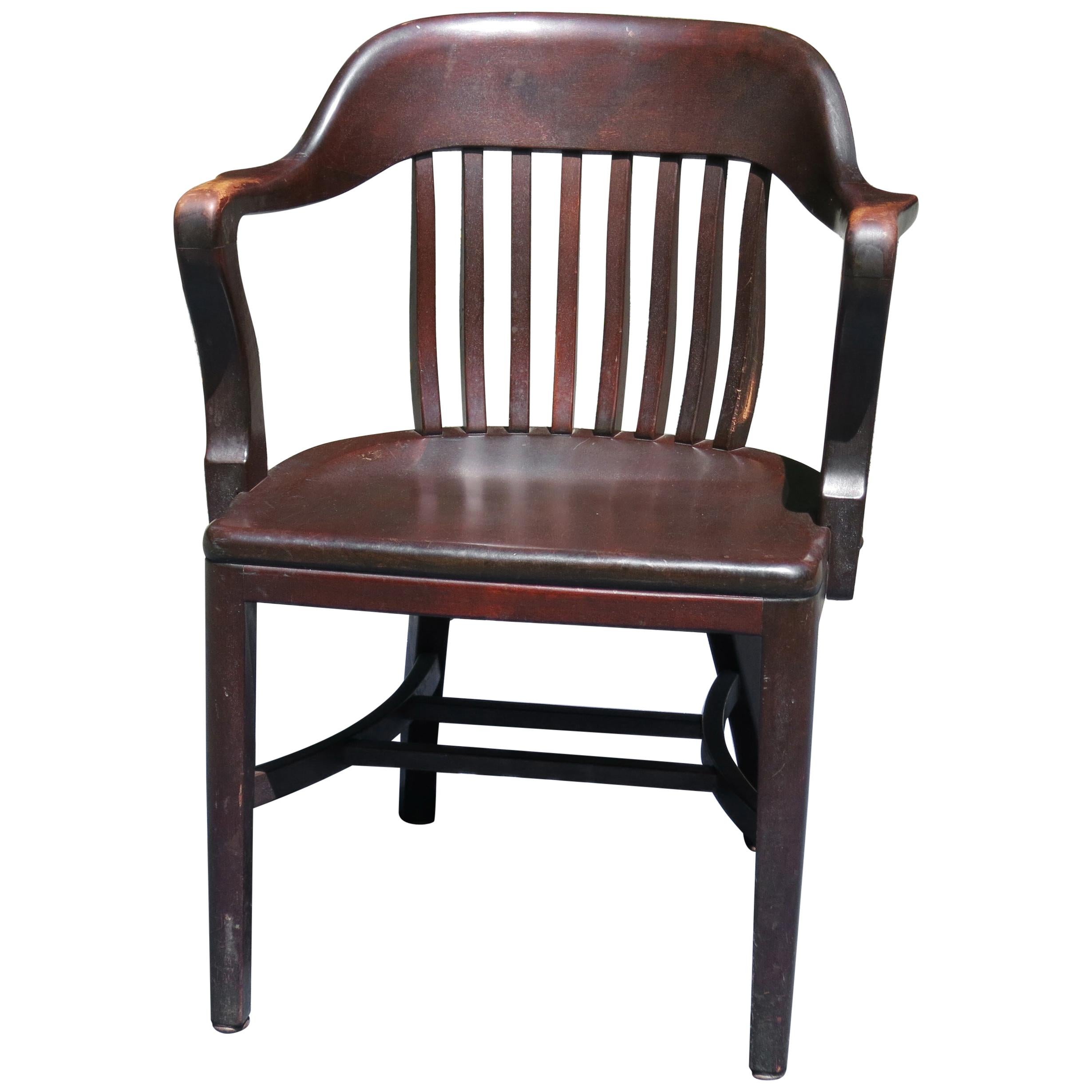 Bankers Chair Red Finish For Sale