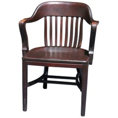 Antique Bankers Chair Red Finish