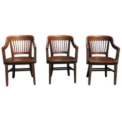 Vintage Bankers Chairs by Gunlocke Set of Three