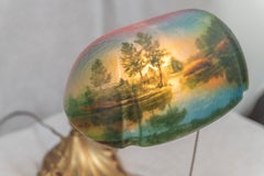 Banker's/ Desk Lamp by "Pittsburgh Lamp Co." Reverse Painted Shade, ca. 1920's
