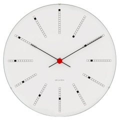 Bankers Wall Clock, White/Black/Red