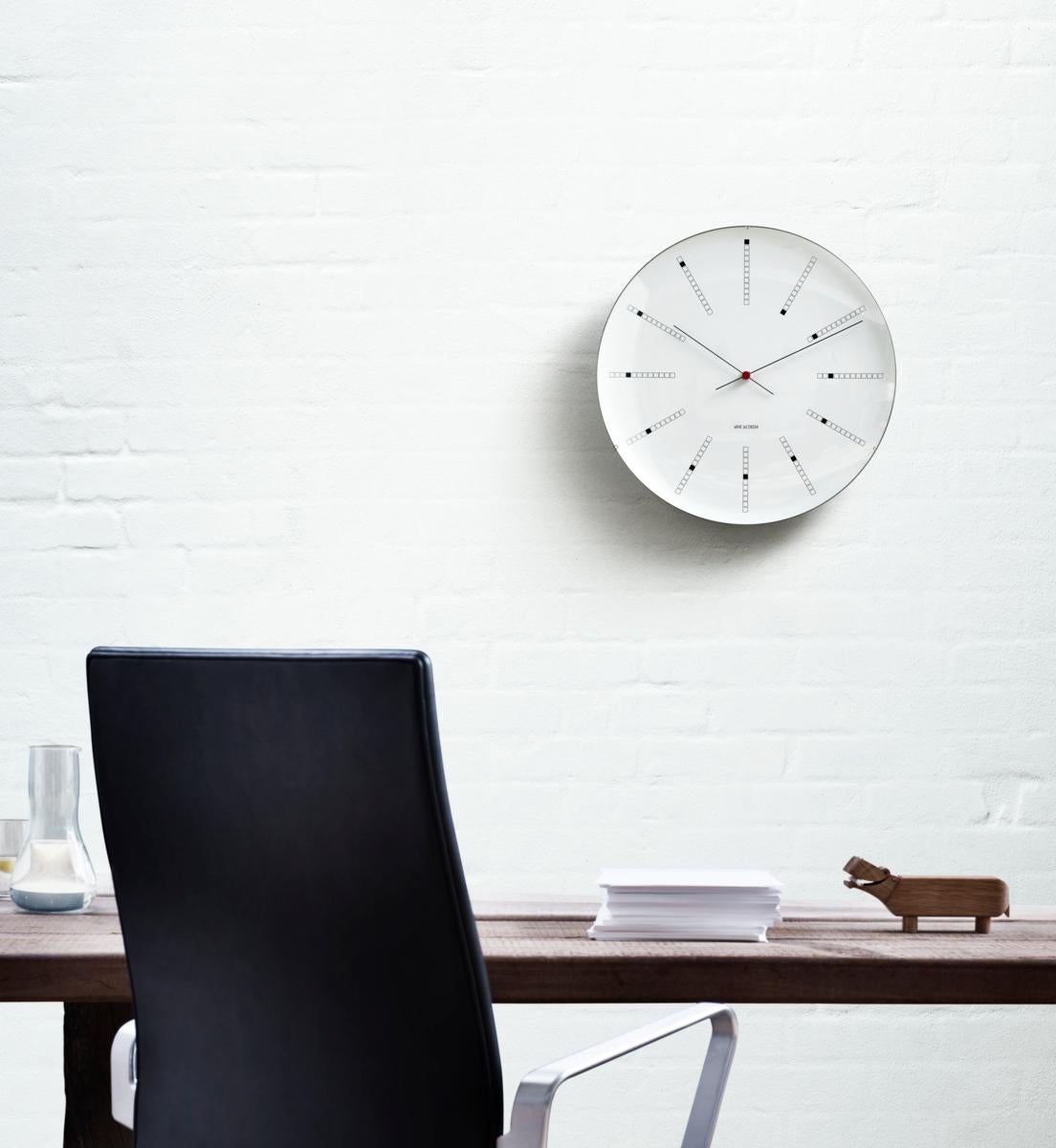 Bankers Wall Clock White/Black/Red 
 Ø: 8.3