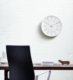 Bankers Wall Clock White/Black/Red