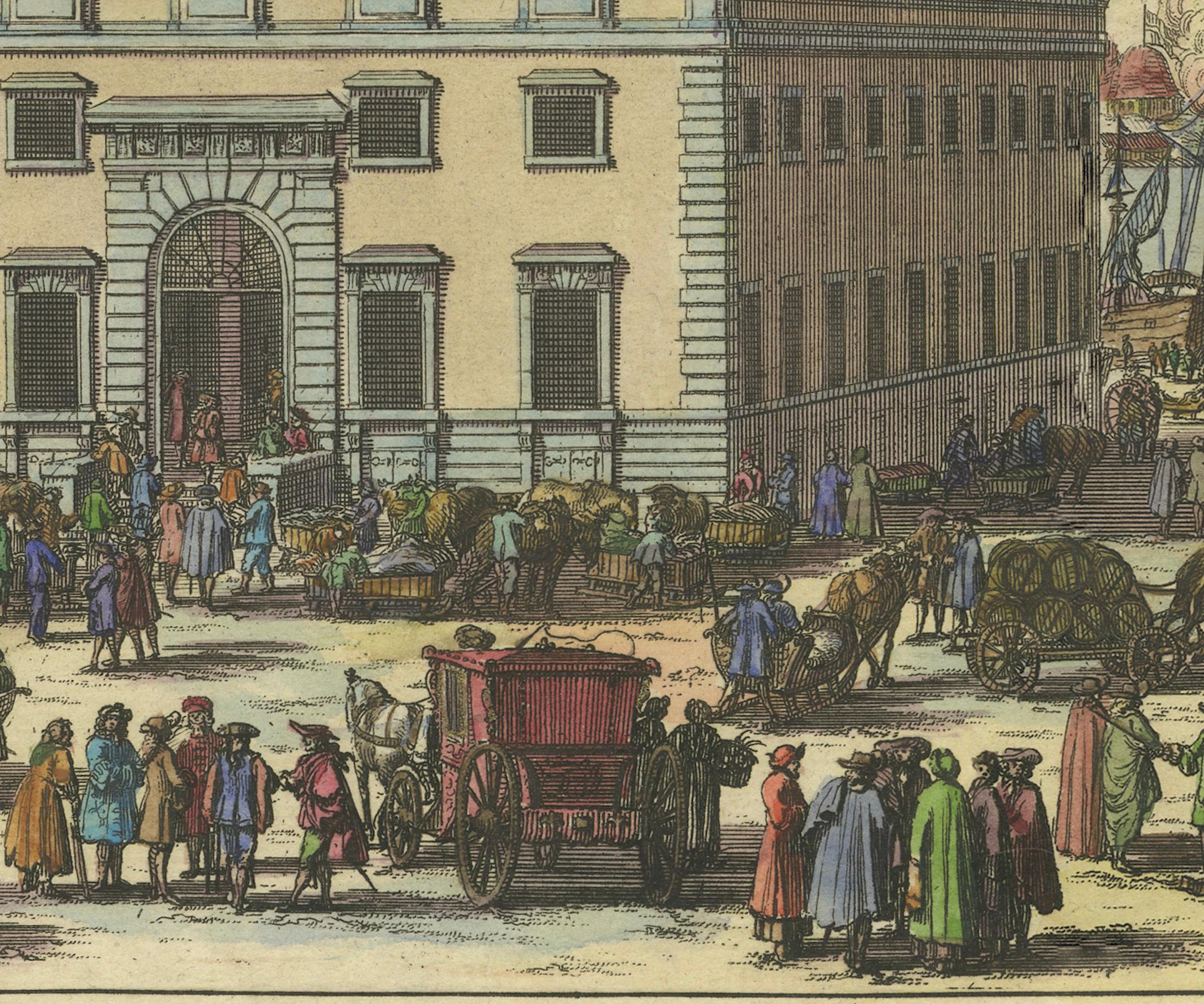 17th Century Banking on Prosperity: Södra Bancohuset of Stockholm in a 1691 Swidde Engraving For Sale