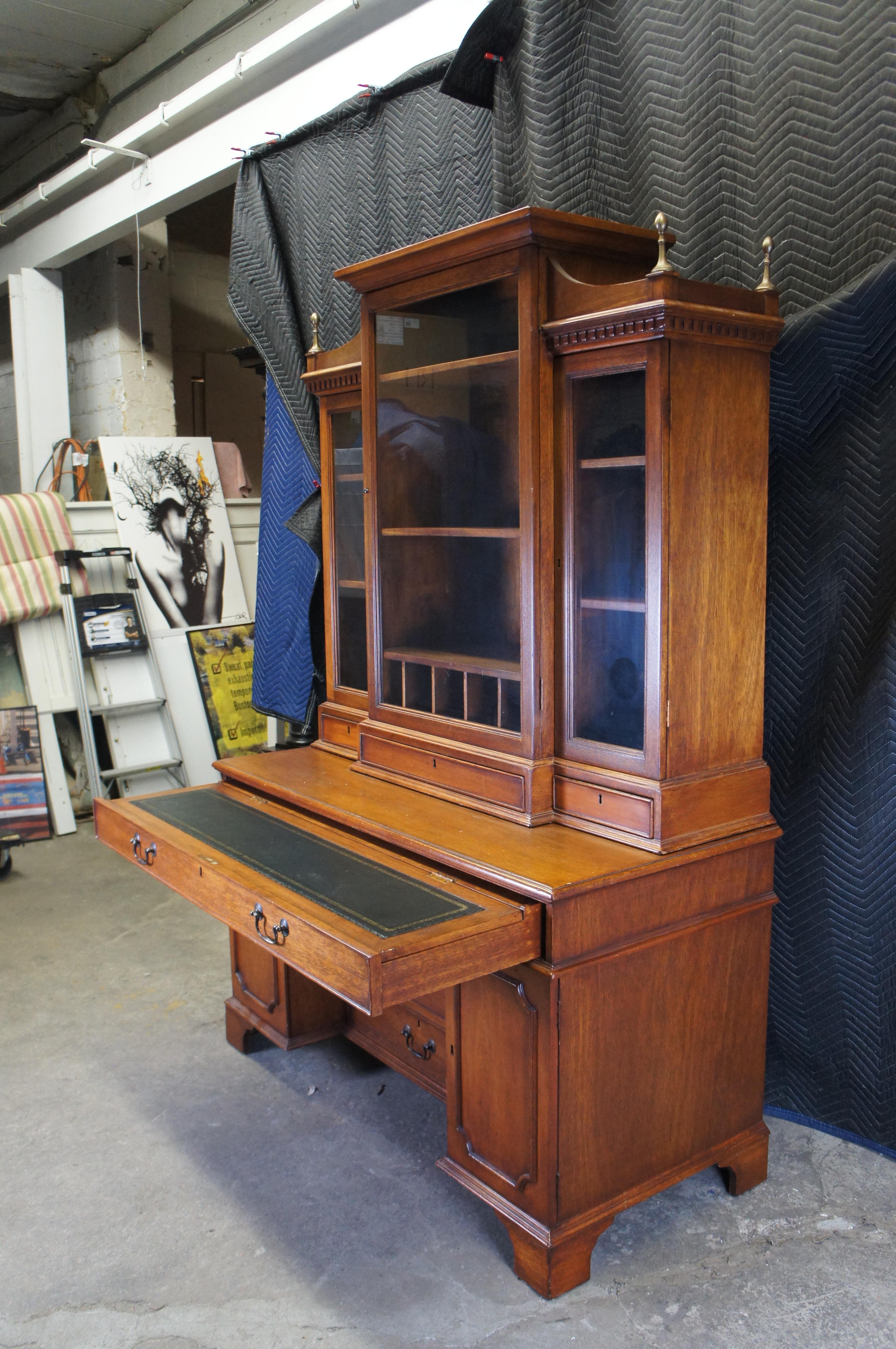 Banks Coldstone Mahogany Secretary Bookcase Curio Cabinet Desk Hutch 79