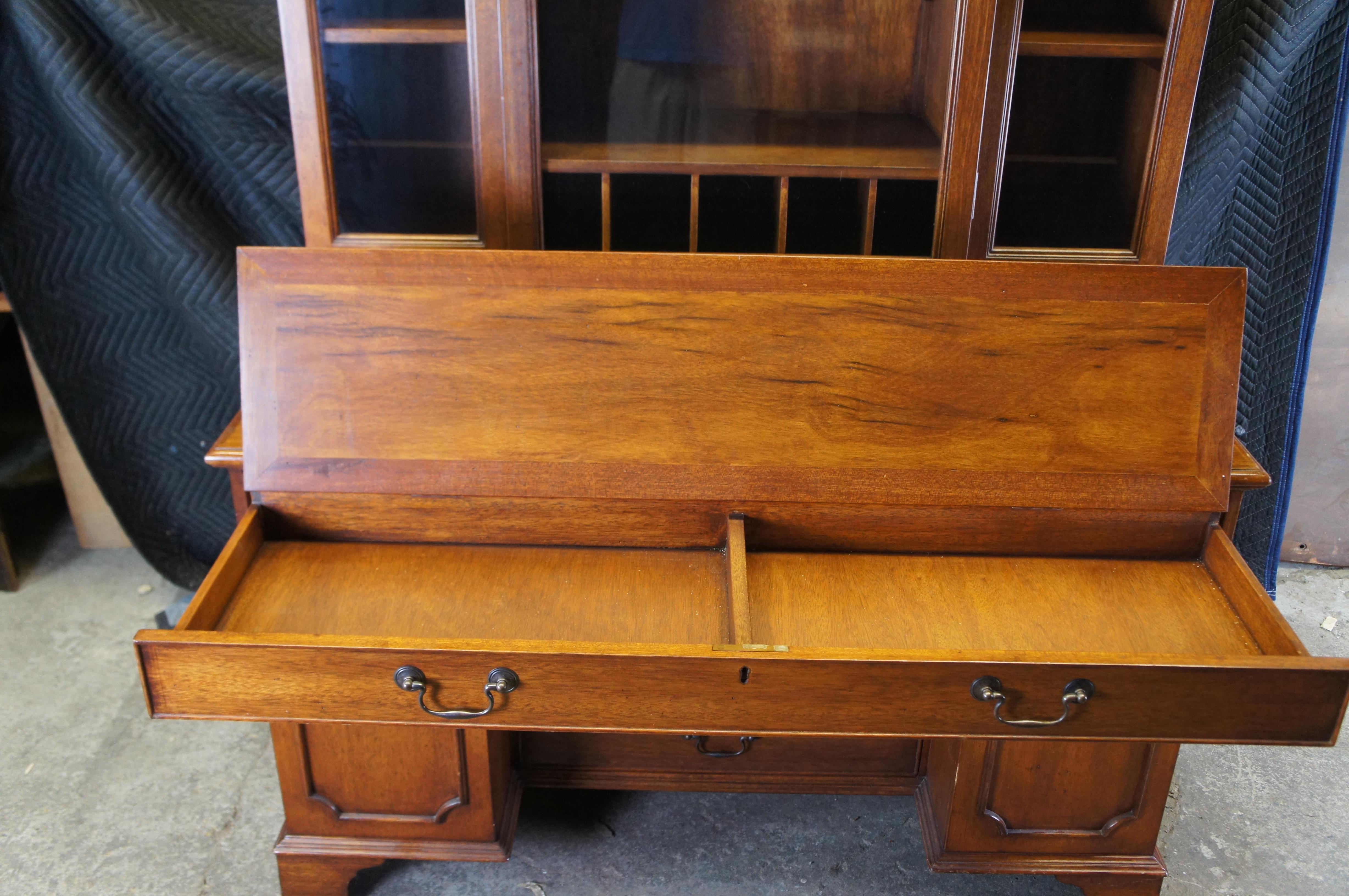 Acajou Banks Coldstone Mahogany Secretary Bookcase Curio Cabinet Desk Hutch 79