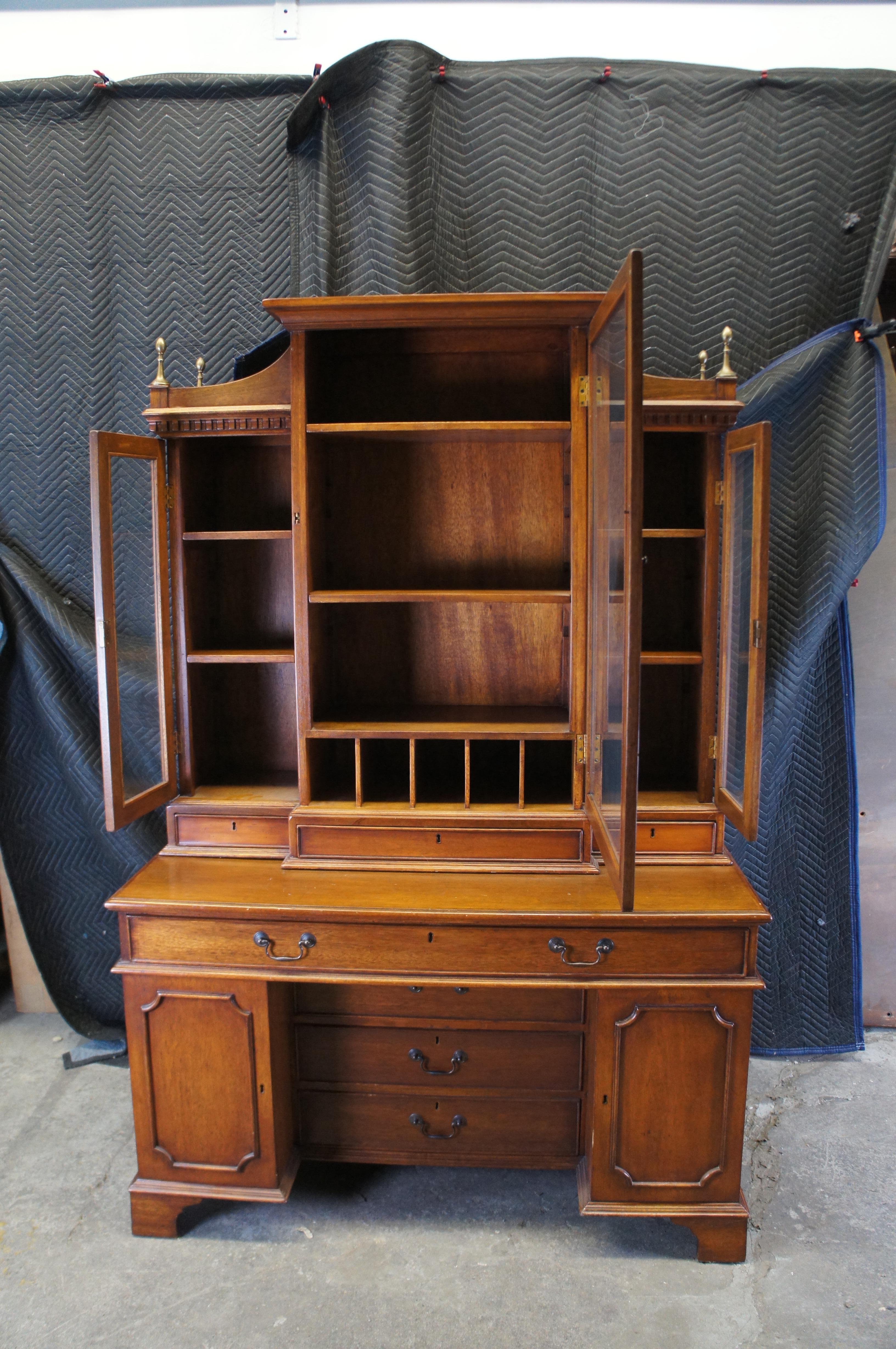 Banks Coldstone Mahogany Secretary Bookcase Curio Cabinet Desk Hutch 79