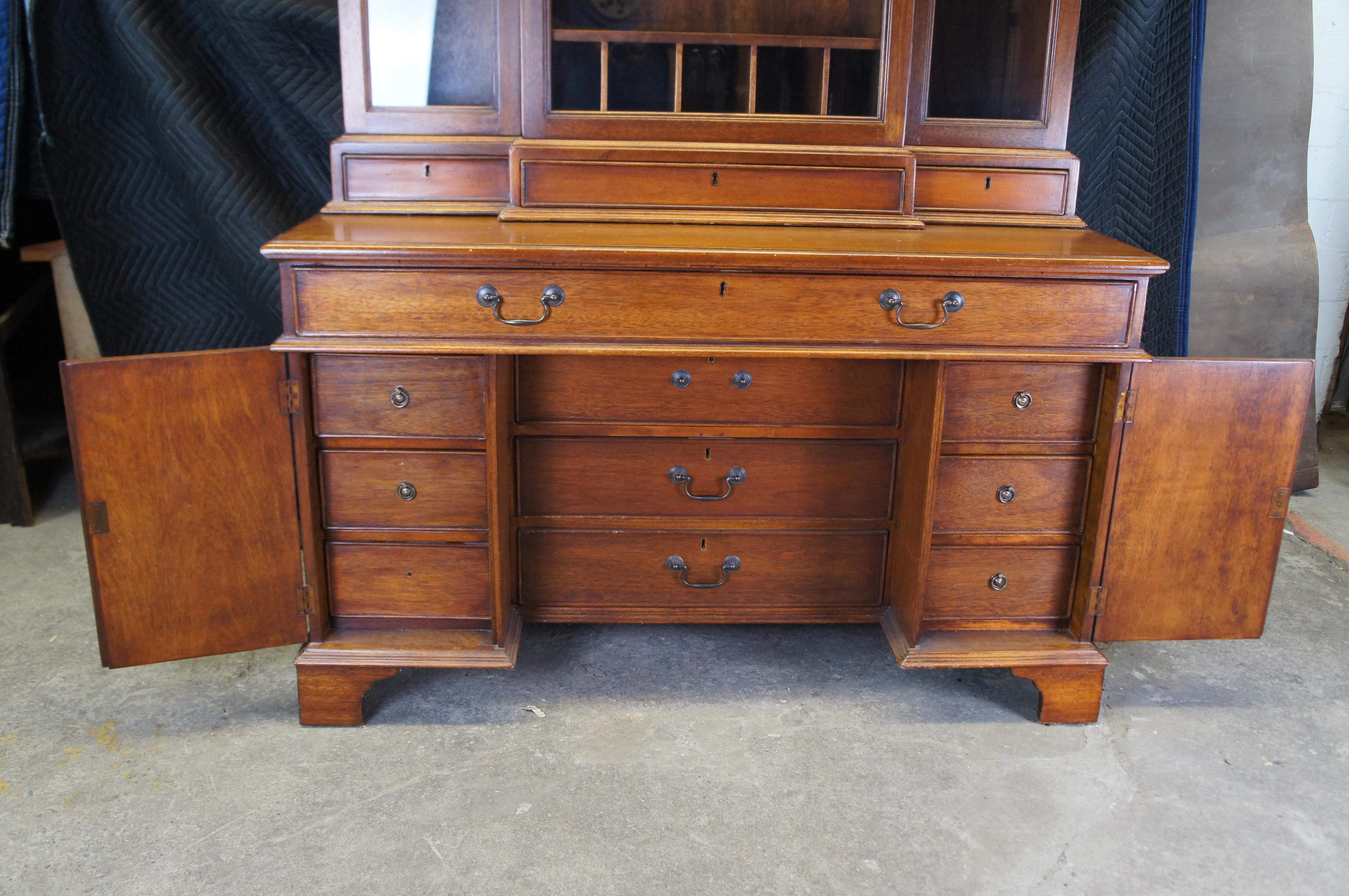 Banks Coldstone Mahogany Secretary Bookcase Curio Cabinet Desk Hutch 79