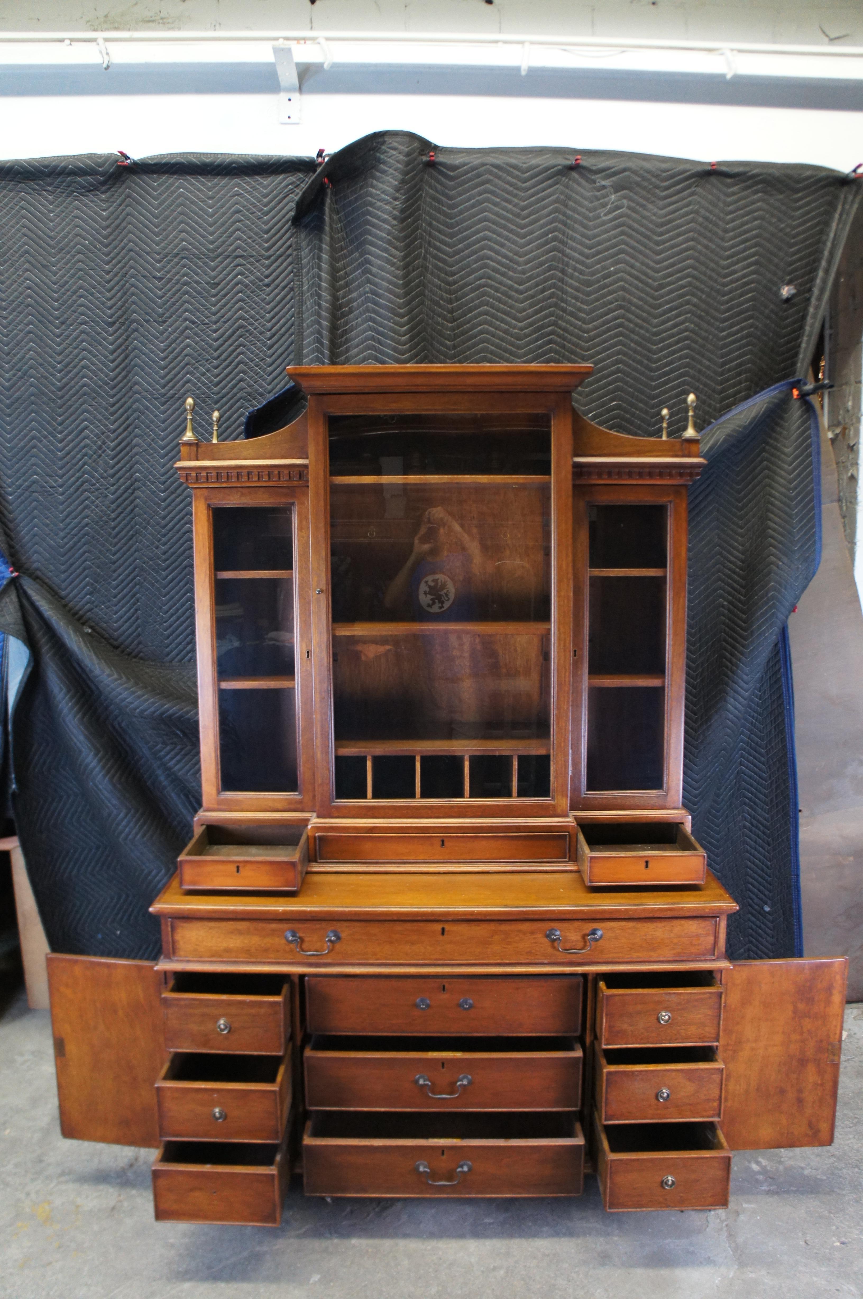Banks Coldstone Mahogany Secretary Bookcase Curio Cabinet Desk Hutch 79