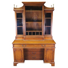 Banks Coldstone Mahogany Secretary Bookcase Curio Cabinet Desk Hutch 79" (en anglais)