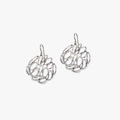 Banksia Medallion Earrings in Sterling Silver by Kirsten Muenster Jewelry