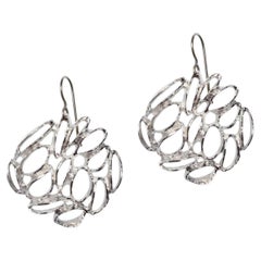 Banksia Medallion Earrings in Sterling Silver by Kirsten Muenster Jewelry