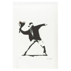 BANKSY (1974) - "Flower Thrower" / "Love is in the Air" (signed)