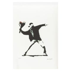 BANKSY (1974) - "Flower Thrower" / "Love is in the Air" (signed)