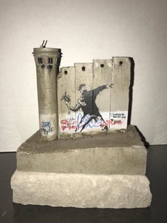 Banksy Walled Off Hotel Sculpture Iconic Flower Thrower Tower Palestine Urban