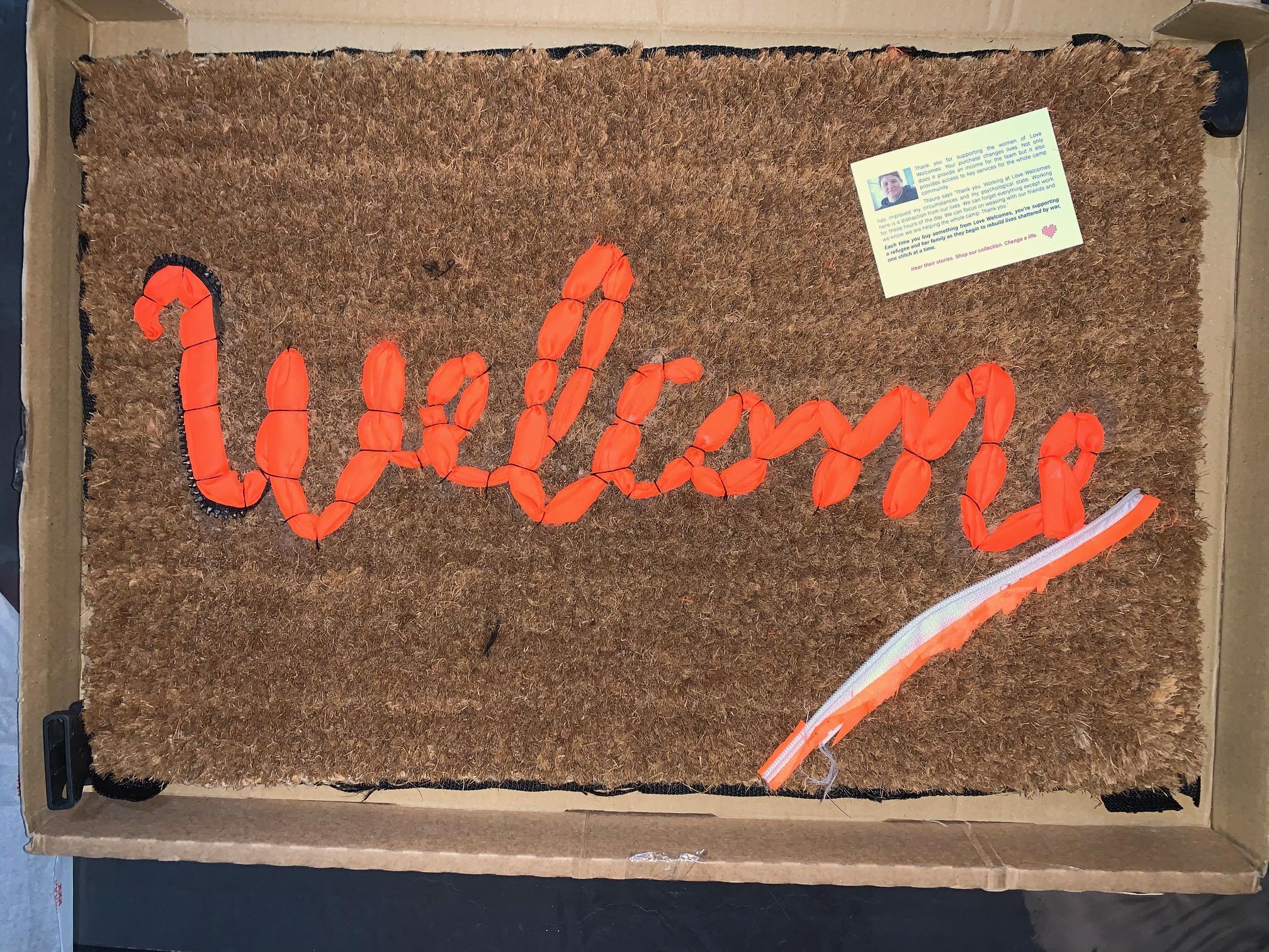 Banksy Welcome Mat from Gross Domestic Product Street Art Urban Art Love Welcome