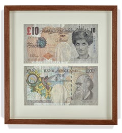 Di-faced bank note by British street artist, Banksy