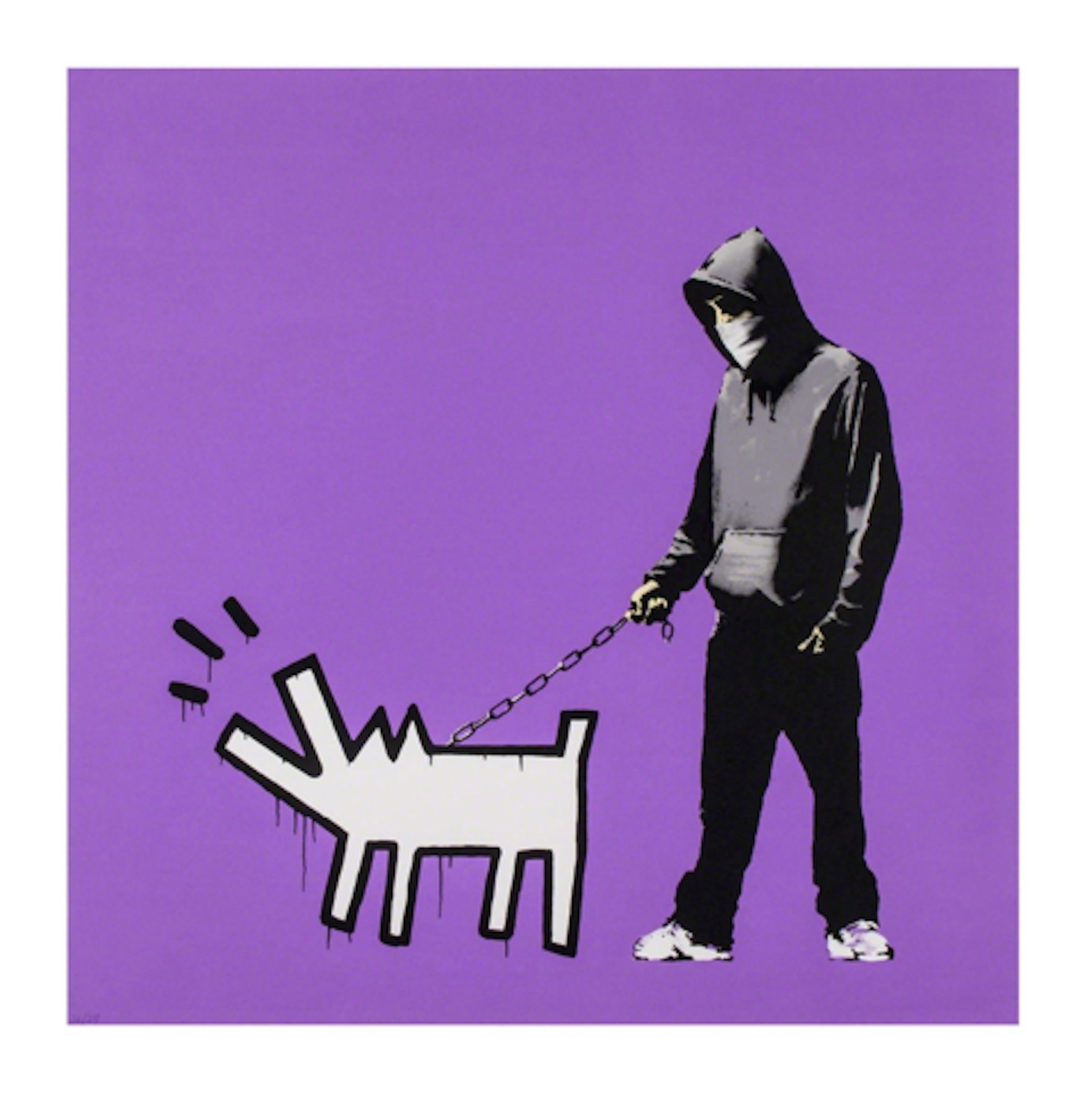 Banksy Figurative Print - Choose Your Weapon (Bright Purple) Signed
