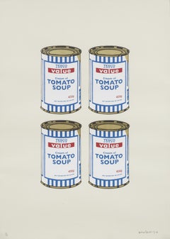 Four Soup Cans (Gold on Cream)