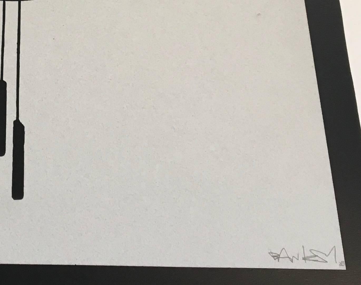 Faucheur de grincheux - Beige Print par Banksy