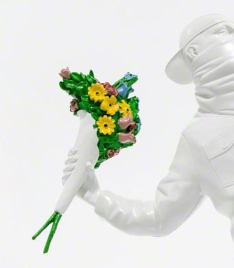 Flower Bomber (White), 2016  - Sculpture by Banksy