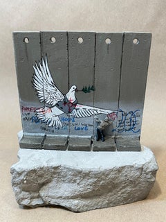 Banksy "Peace Dove" Wall Sculpture Walled Off Hotel Palestine Bethlehem Street 