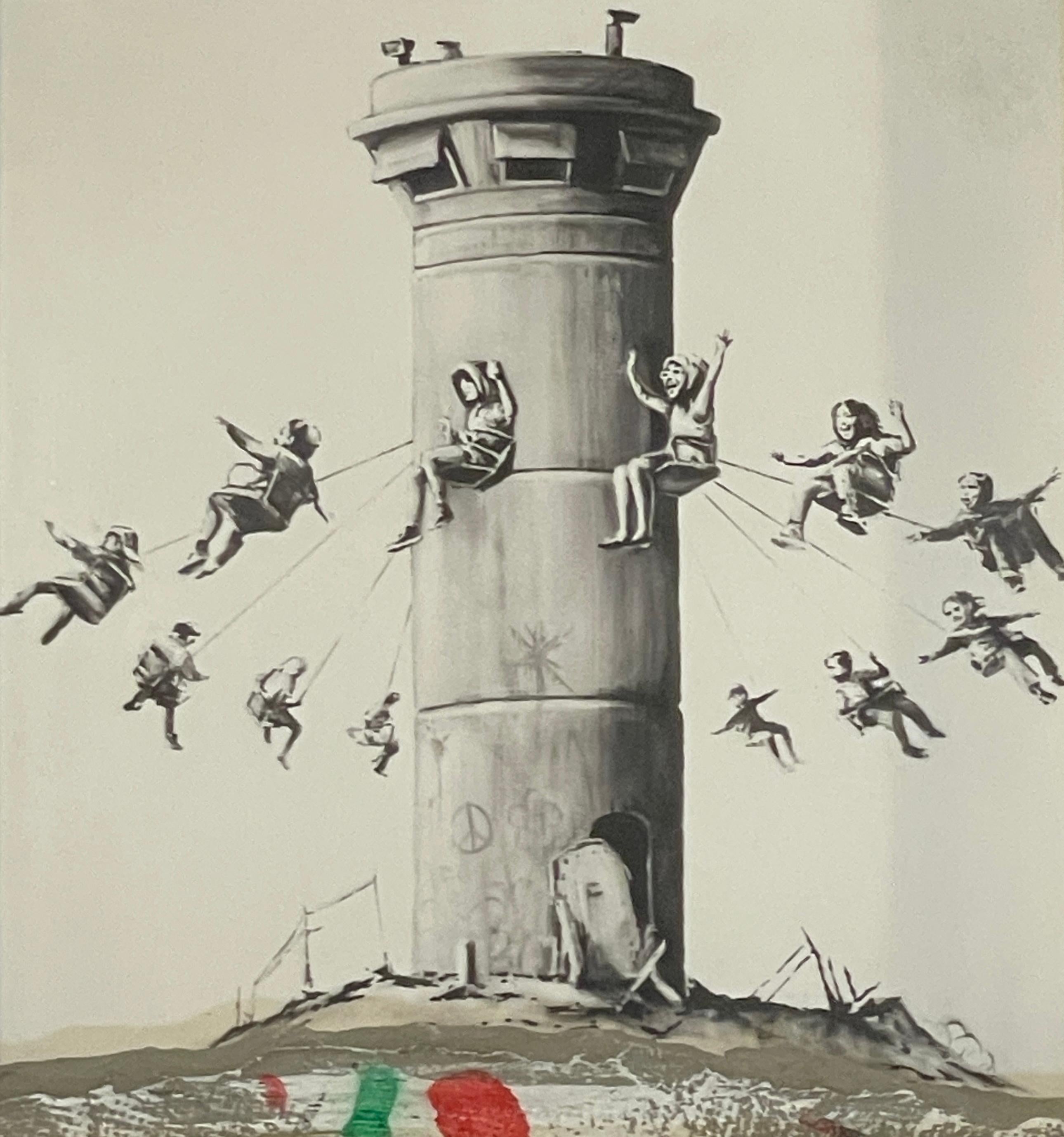 Banksy, die vielleicht berühmteste Figur der heutigen Straßenkunst, ist bekannt für urbane Interventionen mit respektlosem Witz und bissiger politischer Schärfe. Der Künstler hat Straßenschilder verändert, illegal seine eigene Währung gedruckt und