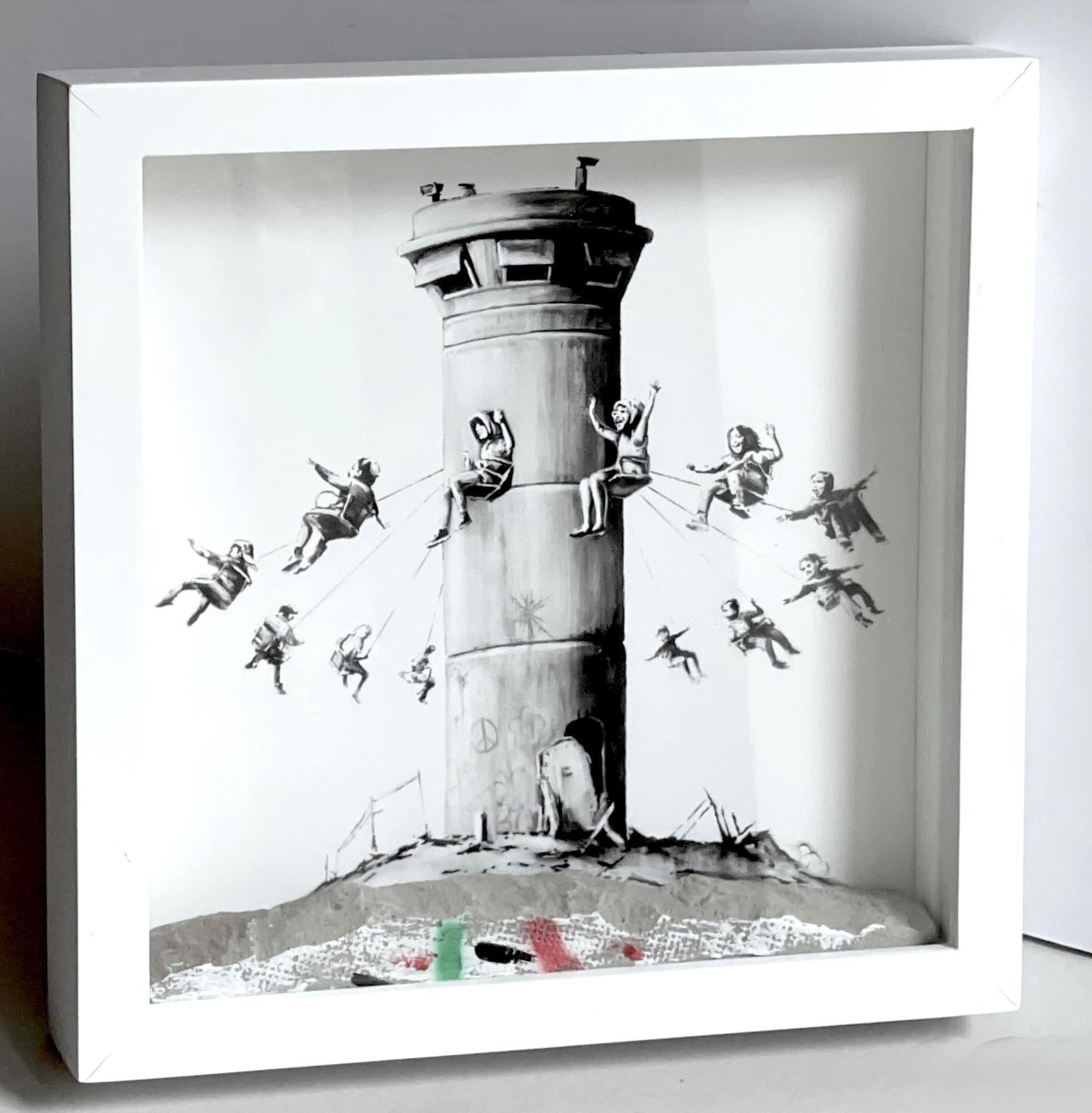 Banksy Figurative Sculpture - Walled Off Hotel Boxed Set Assemblage, embossed receipt from West Bank Palestine
